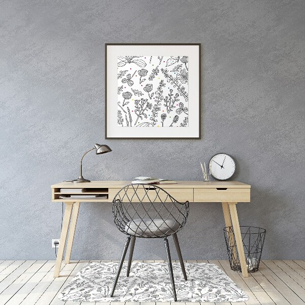 Office chair mat Flowers and dots