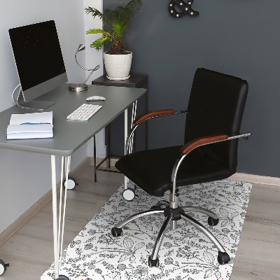 Office chair mat Flowers and dots