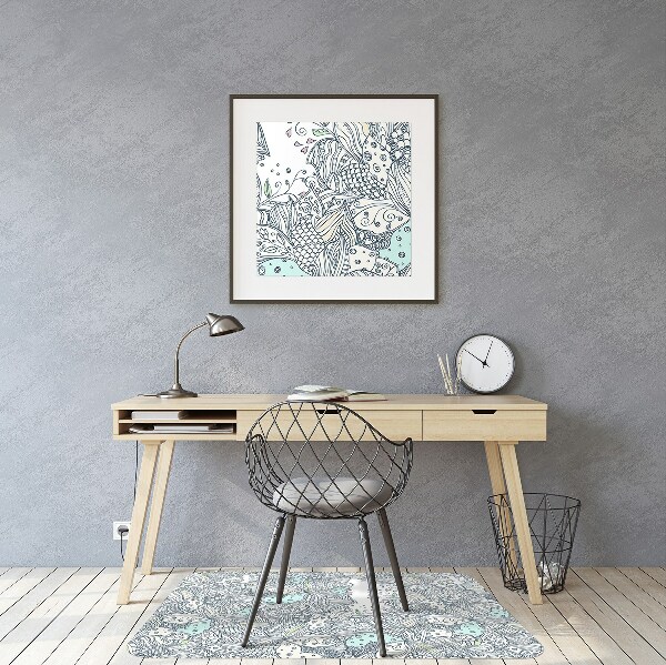 Office chair mat flowers