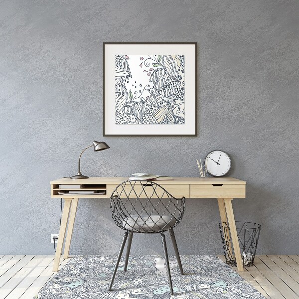 Office chair mat flowers