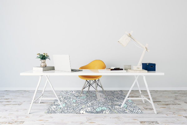 Office chair mat flowers