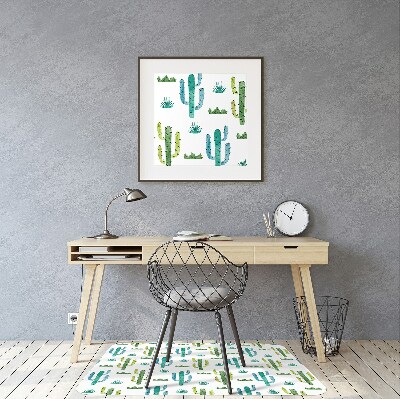 Chair mat floor panels protector painted Cactus