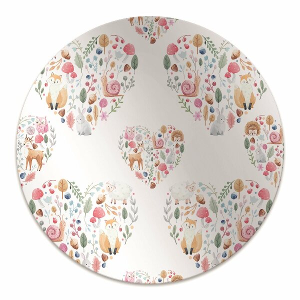 Chair mat floor panels protector Fox Rabbit Heart