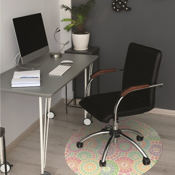 Computer chair mat circular pattern
