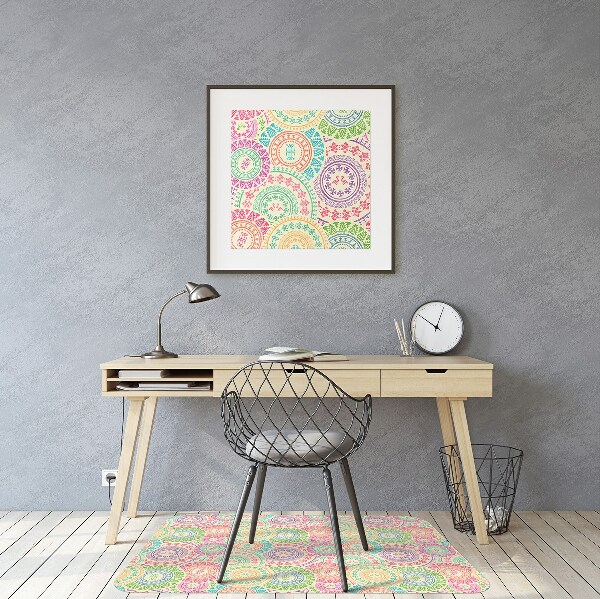Computer chair mat circular pattern