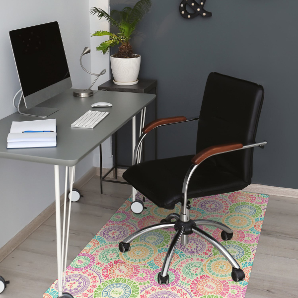 Computer chair mat circular pattern