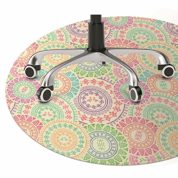 Computer chair mat circular pattern