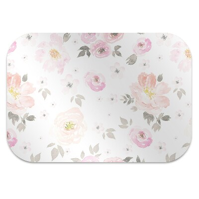 Desk chair mat floral pattern