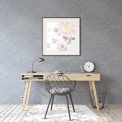 Desk chair mat floral pattern