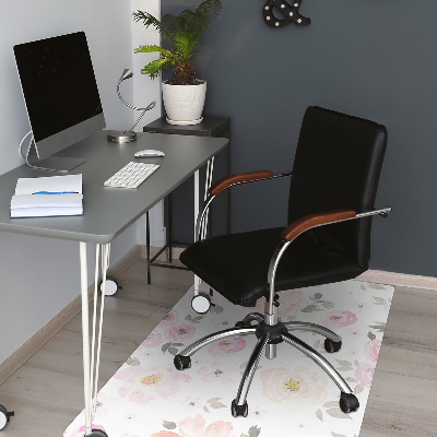 Desk chair mat floral pattern