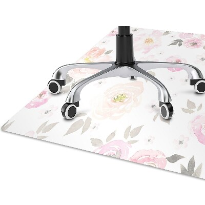 Desk chair mat floral pattern