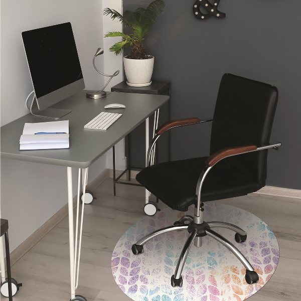 Office chair floor protector leaf brocade