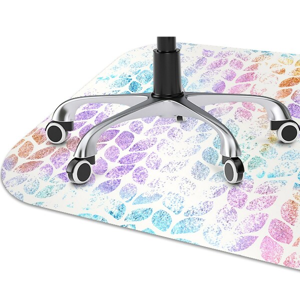Office chair floor protector leaf brocade