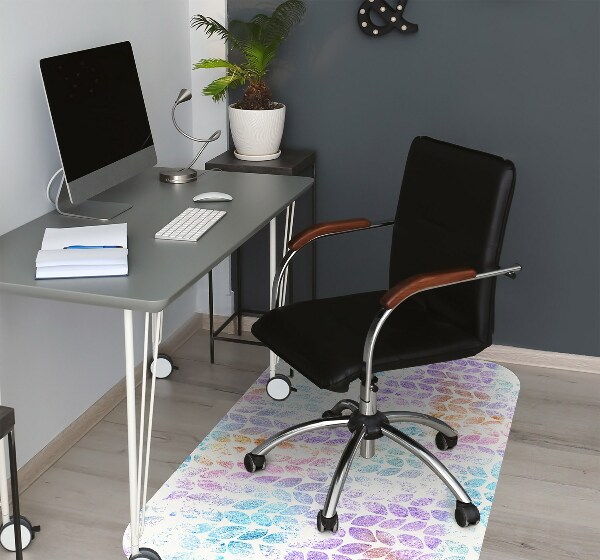 Office chair floor protector leaf brocade
