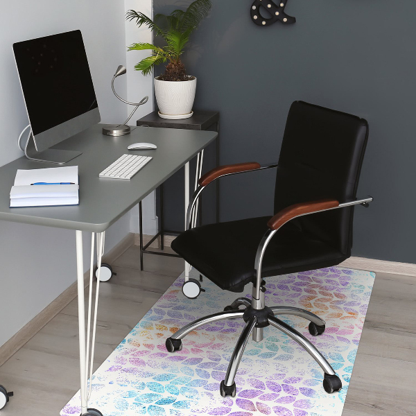 Office chair floor protector leaf brocade