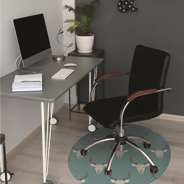Desk chair mat gray deer