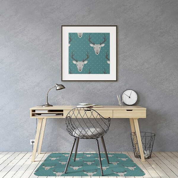 Desk chair mat gray deer