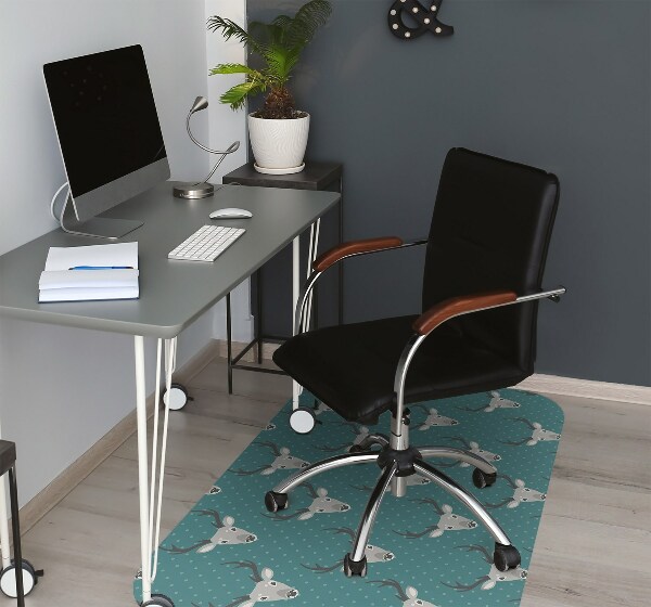 Desk chair mat gray deer
