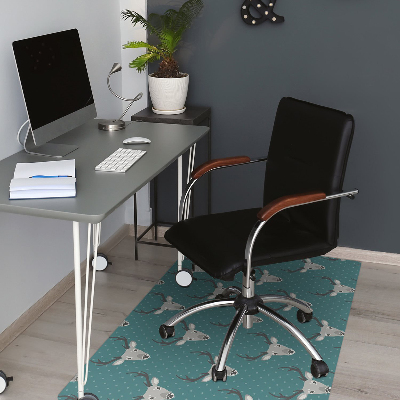 Desk chair mat gray deer