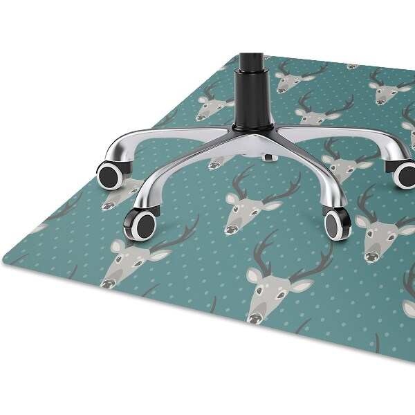Desk chair mat gray deer
