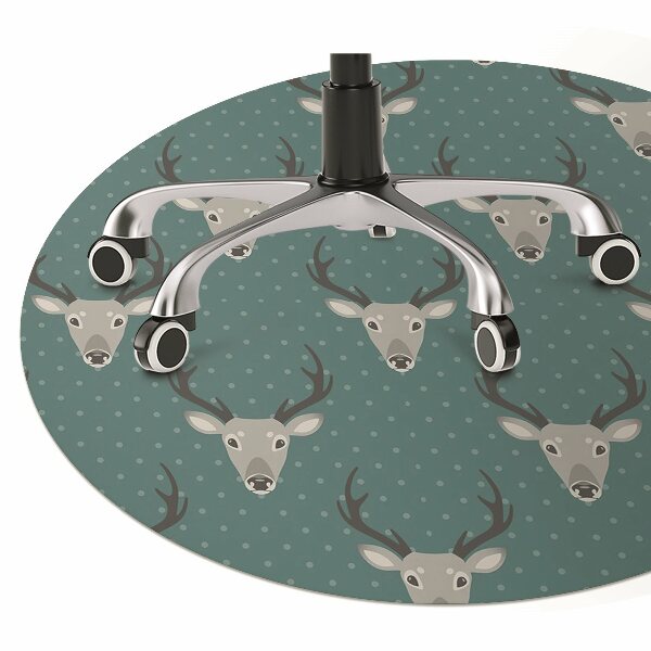 Desk chair mat gray deer