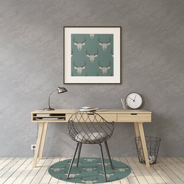 Desk chair mat gray deer