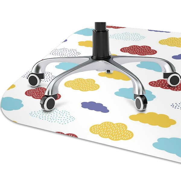 Office chair mat colorful clouds