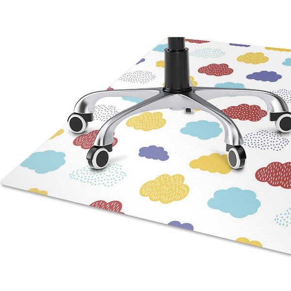 Office chair mat colorful clouds