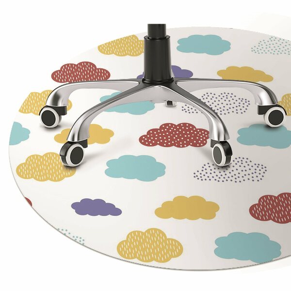 Office chair mat colorful clouds