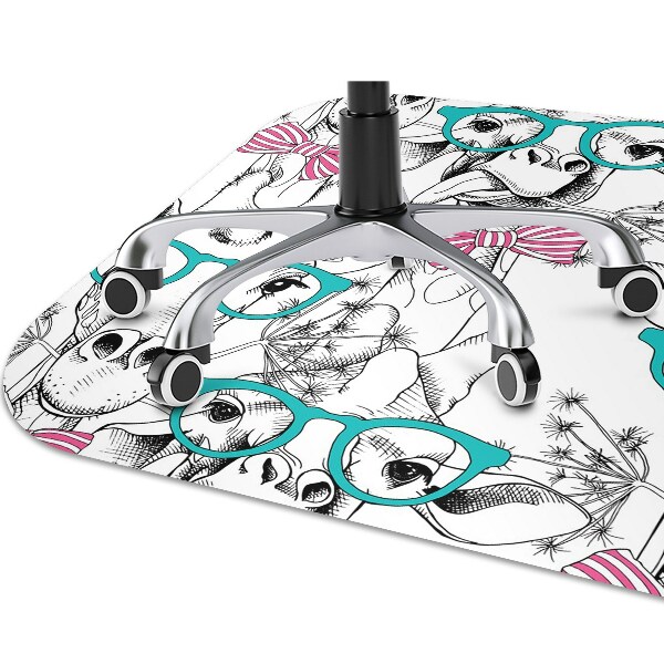 Office chair floor protector Hipster giraffe