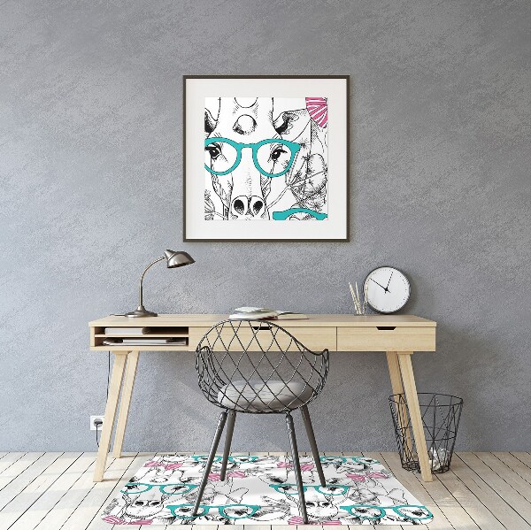 Office chair floor protector Hipster giraffe