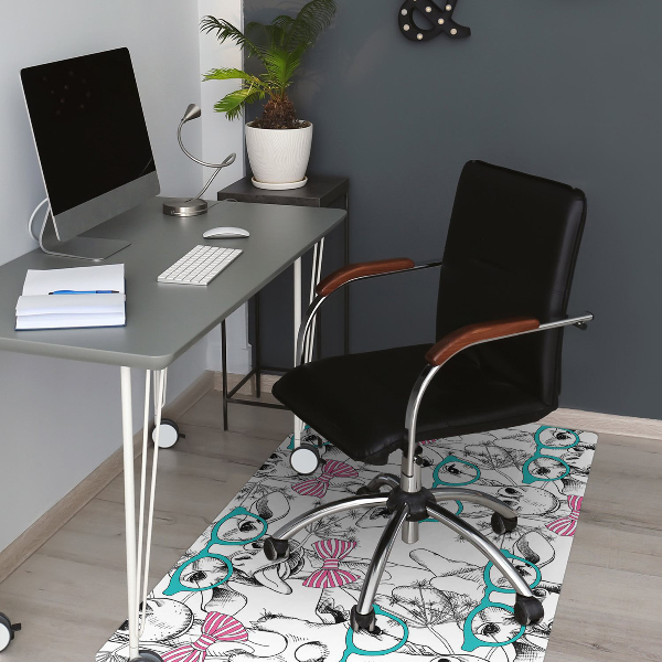 Office chair floor protector Hipster giraffe