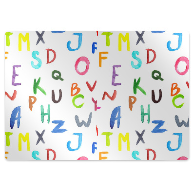 Office chair mat colorful letters