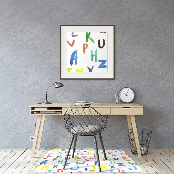 Office chair mat colorful letters