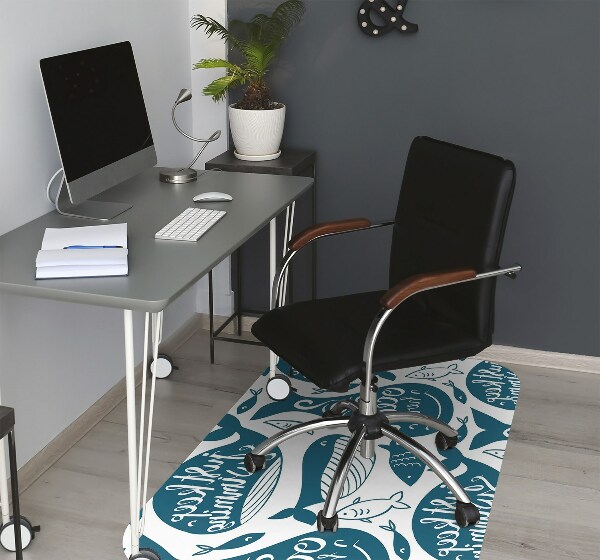 Office chair floor protector whales