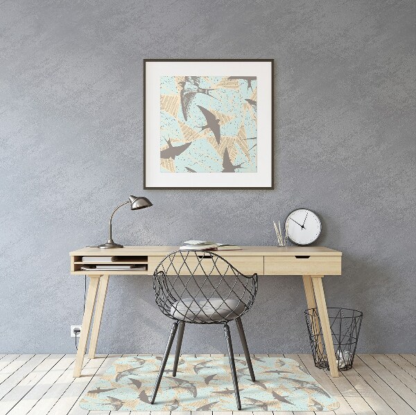 Office chair mat flying swallows