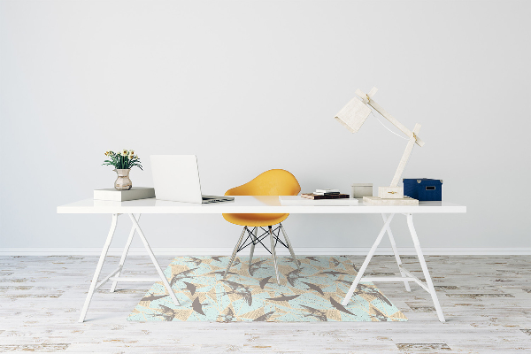 Office chair mat flying swallows