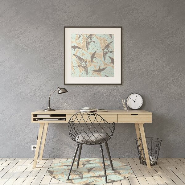 Office chair mat flying swallows