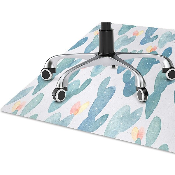 Chair mat floor panels protector painted cacti
