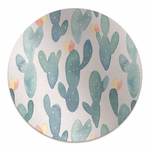 Chair mat floor panels protector painted cacti
