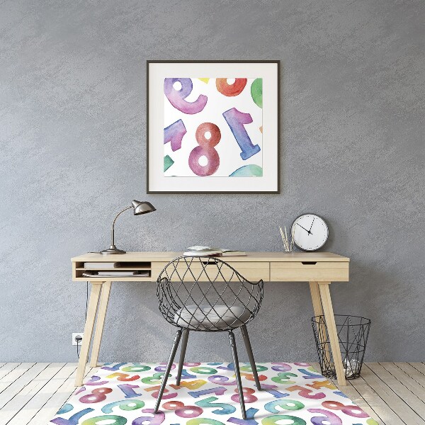 Chair mat floor panels protector colorful letters