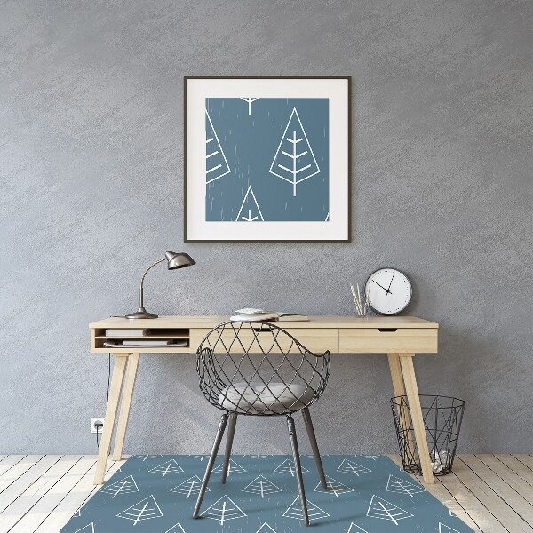 Computer chair mat blue forest