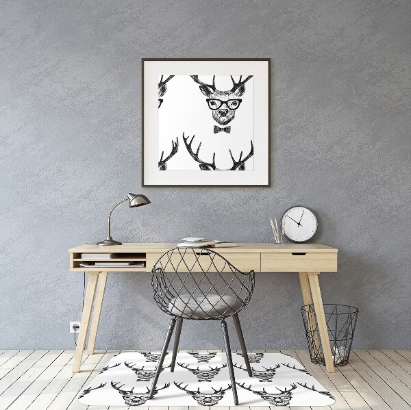 Desk chair mat deer drawing