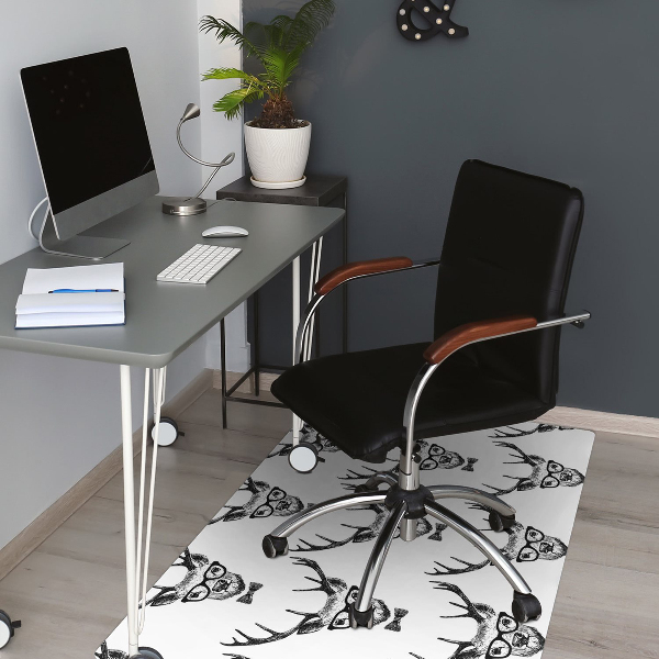 Desk chair mat deer drawing