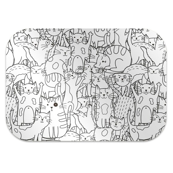 Chair mat Cats in the style of Doodle