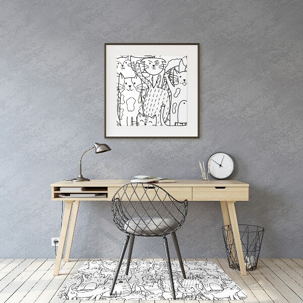 Chair mat Cats in the style of Doodle