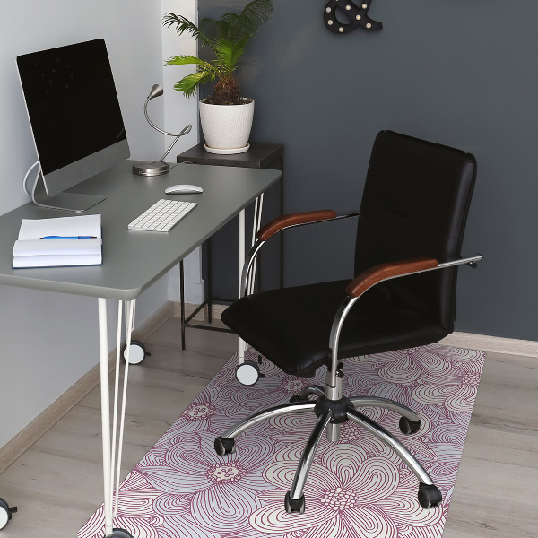 Desk chair mat flowers Doodle
