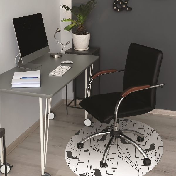Office chair floor protector Birds and trees