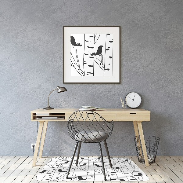 Office chair floor protector Birds and trees