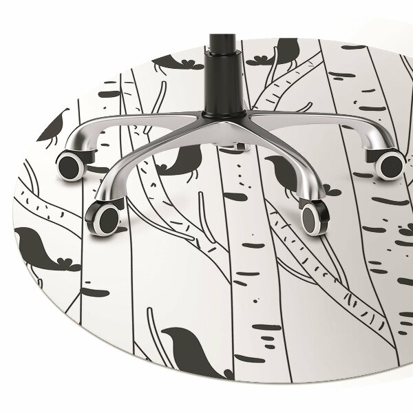 Office chair floor protector Birds and trees